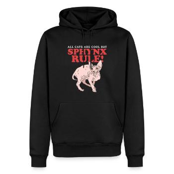 Sphynx Cats Cat Propriétaire Cadeau - Sweat à capuche Premium bio Homme - noir - Devant - Nico (187cm)