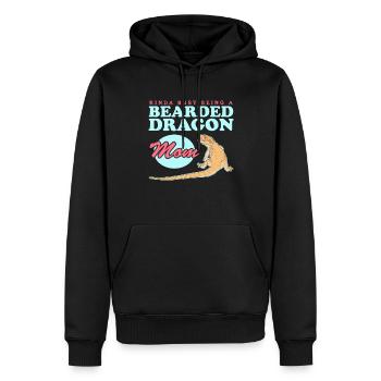 Maman Dragon Barbu | Cadeau reptiles dragons barbus - Sweat à capuche Premium bio Homme - noir - Devant - Nico (187cm)