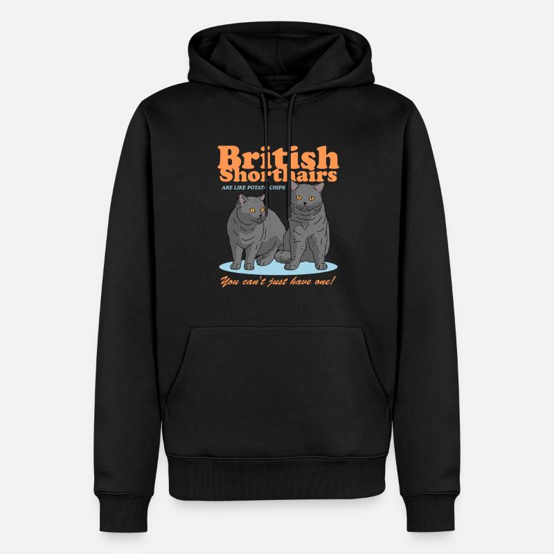 Britisch Kurzhaar Katzen Geschenk - Männer Premium Bio Hoodie - Schwarz