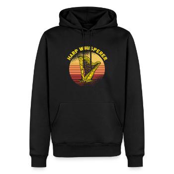 Harpiste Harp Whisperer Cadeau - Sweat à capuche Premium bio Homme - noir - Devant - Nico (187cm)