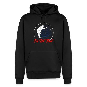 Jeu de boules Je rencontrerais le cadeau - Sweat à capuche Premium bio Homme - noir - Devant - Nico (187cm)