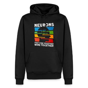 Neurobiologie Neuroscientifique Cadeau - Sweat à capuche Premium bio Homme - noir - Devant - Nico (187cm)
