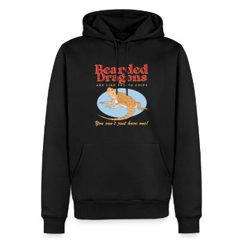 Dragon barbu Reptiles Dragons barbus Cadeau - Sweat à capuche Premium bio Homme - noir - Devant - Nico (187cm)