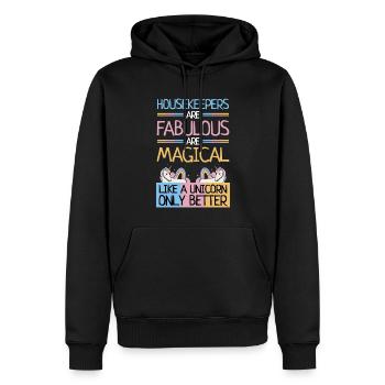 Housekeepers Fabulous Magical Unicorn Only Better - Men’s Premium Organic Hoodie - black - Front - Nico (187cm)