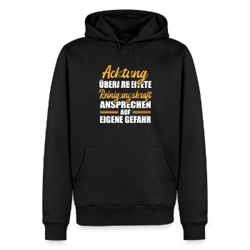 Achtung Reinigungskraft Ansprechen Eigene Gefahr - Männer Premium Bio Hoodie - Schwarz - Vorne - Nico (187cm)