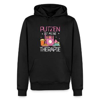 Putzen Meine Therapie Haushalt Reinigungskraft - Männer Premium Bio Hoodie - Schwarz - Vorne - Nico (187cm)