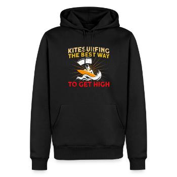 Kiteboarder Kitesurfer Kiten Kiteboard Cadeau - Sweat à capuche Premium bio Homme - noir - Devant - Nico (187cm)