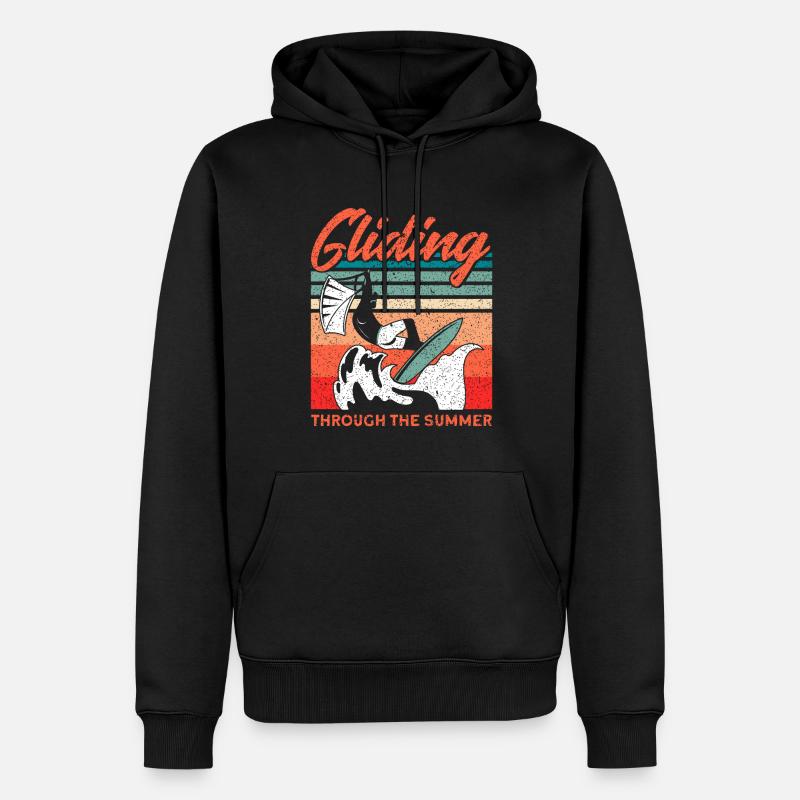 Kiteboarder Kitesurfer Kiten Kiteboard Cadeau - Sweat à capuche Premium bio Homme - noir