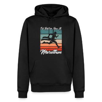 Joggen Laufen Jogger Geschenk - Männer Premium Bio Hoodie - Schwarz - Vorne - Nico (187cm)