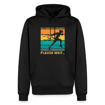 Cadeau de coureur de demi-marathon - Sweat à capuche Premium bio Homme - noir - Devant - Nico (187cm)