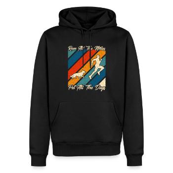 Halbmarathon Joggen Laufen Geschenk - Männer Premium Bio Hoodie - Schwarz - Vorne - Nico (187cm)