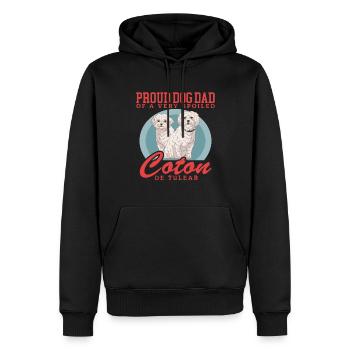Coton de Tuléar Papa | Cadeau de propriétaire de chien - Sweat à capuche Premium bio Homme - noir - Devant - Nico (187cm)