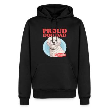 Coton de Tuléar Papa Chiens Chien Propriétaire Cadeau - Sweat à capuche Premium bio Homme - noir - Devant - Nico (187cm)