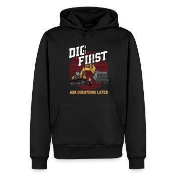 Bagger Bauarbeiter Schweres Gerät Geschenk - Männer Premium Bio Hoodie - Schwarz - Vorne - Nico (187cm)