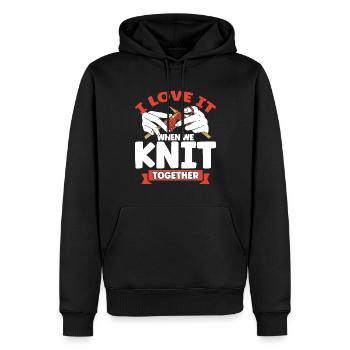 Stricken Stricken Stricken Liebhaber Geschenk - Männer Premium Bio Hoodie - Schwarz - Vorne - Nico (187cm)