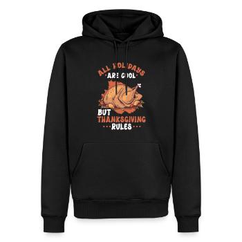 Thanksgiving Day Erntedankfest Truthahn Geschenk - Männer Premium Bio Hoodie - Schwarz - Vorne - Nico (187cm)