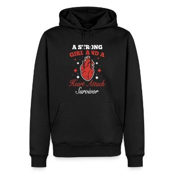 Strong Woman Surviving Heart Attack Heart Attack - Men’s Premium Organic Hoodie - black - Front - Nico (187cm)
