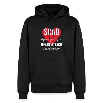 Scad Heart Attack Survivor Herzinfarkt Herzattacke - Men’s Premium Organic Hoodie - black - Front - Nico (187cm)