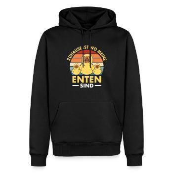 Quietscheente Zuhause Ist Wo Meine Enten Sind - Männer Premium Bio Hoodie - Schwarz - Vorne - Nico (187cm)