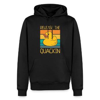 Libérez le Quackin Rubber Duck Yellow Retro Ducky - Sweat à capuche Premium bio Homme - noir - Devant - Nico (187cm)