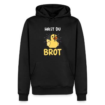 Hast Du Brot Enten Quietscheenten Spruch Gummiente - Männer Premium Bio Hoodie - Schwarz - Vorne - Nico (187cm)
