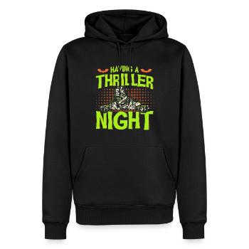 Horreur Halloween Thriller Nuit Maman Creepy - Sweat à capuche Premium bio Homme - noir - Devant - Nico (187cm)