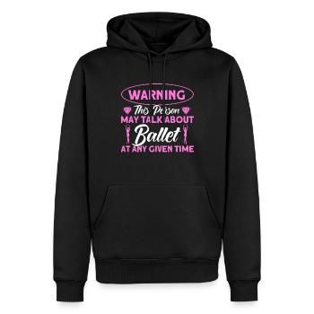 Ballerine Ballet Fille Ballet Danseuse - Sweat à capuche Premium bio Homme - noir - Devant - Nico (187cm)