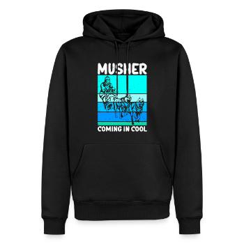 Mushing Hundeschlitten Schlittenhunde Geschenk - Männer Premium Bio Hoodie - Schwarz - Vorne - Nico (187cm)
