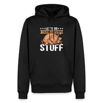 Thanksgiving Day Erntedankfest Truthahn Geschenk - Männer Premium Bio Hoodie - Schwarz - Vorne - Nico (187cm)