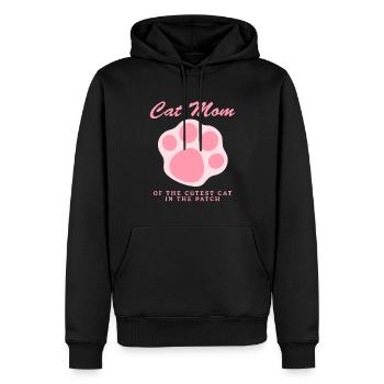 Chat Maman Chats Propriétaire de chat Chat Maman Cadeau - Sweat à capuche Premium bio Homme - noir - Devant - Nico (187cm)