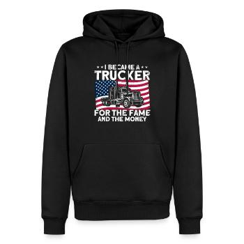 Trucker Sattelzug Fernfahrer Geschenk - Männer Premium Bio Hoodie - Schwarz - Vorne - Nico (187cm)