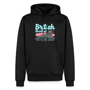British Shorthair Mom Cat Mom Cats Cadeau - Sweat à capuche Premium bio Homme - noir - Devant - Nico (187cm)