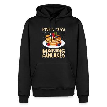 Crêpe Pancake Egg Cake Cadeau - Sweat à capuche Premium bio Homme - noir - Devant - Nico (187cm)