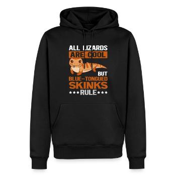 Scinque à langue bleue Lézard à langue bleue - Sweat à capuche Premium bio Homme - noir - Devant - Nico (187cm)