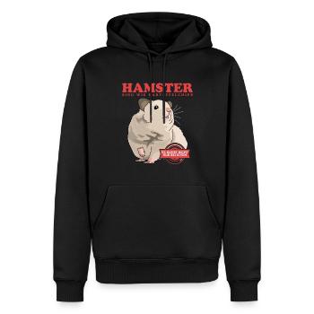 Hamster Golden Hamster | Cadeau de hamster nain - Sweat à capuche Premium bio Homme - noir - Devant - Nico (187cm)