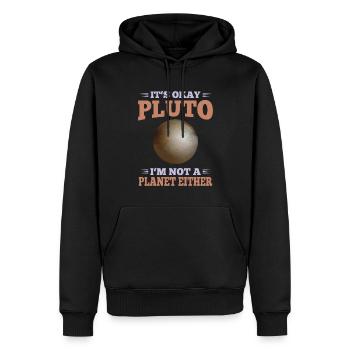 Planeten c’est bon Pluton Je ne suis pas une planète non plus - Sweat à capuche Premium bio Homme - noir - Devant - Nico (187cm)