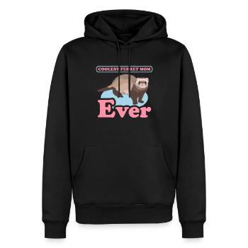 furet maman propriétaire furet cadeau - Sweat à capuche Premium bio Homme - noir - Devant - Nico (187cm)