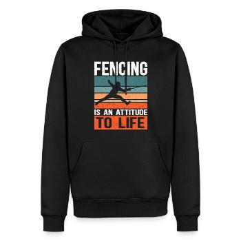 Fechten Fechter Fechtsportler Fechtsport Geschenk - Männer Premium Bio Hoodie - Schwarz - Vorne - Nico (187cm)