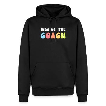 Dibs On The Coach, drôle d’entraîneur de football - Sweat à capuche Premium bio Homme - noir - Devant - Nico (187cm)