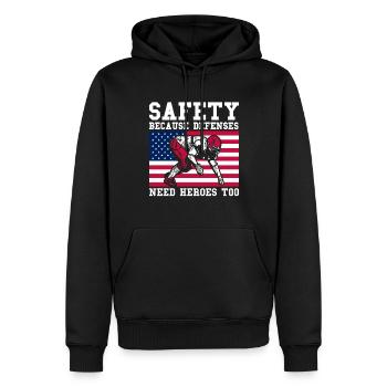 Jeu de football Joueur de football américain - Sweat à capuche Premium bio Homme - noir - Devant - Nico (187cm)
