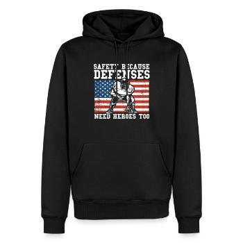 American Football American Football Spieler Footba - Männer Premium Bio Hoodie - Schwarz - Vorne - Nico (187cm)