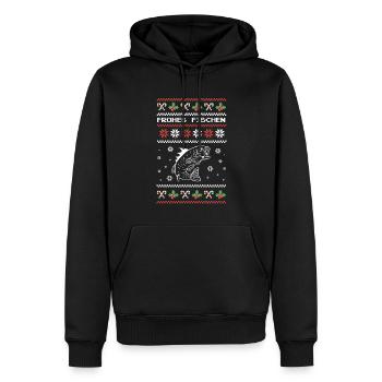 Frohes Fischen Angler Weihnachts Fest Geschenk - Männer Premium Bio Hoodie - Schwarz - Vorne - Nico (187cm)