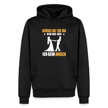 Angler Hochzeit Glücklichster Tag Ich Beim Angeln - Männer Premium Bio Hoodie - Schwarz - Vorne - Nico (187cm)