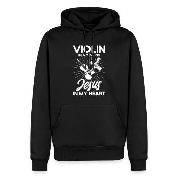 Amateur de violon Violoniste Violoniste d’orchestre - Sweat à capuche Premium bio Homme - noir - Devant - Nico (187cm)