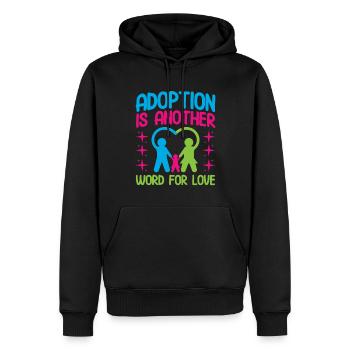 Parents adoptifs Adoption d’enfants Parents nourriciers - Sweat à capuche Premium bio Homme - noir - Devant - Nico (187cm)