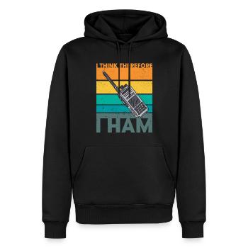 Cadeau radioamateur radioamateur - Sweat à capuche Premium bio Homme - noir - Devant - Nico (187cm)