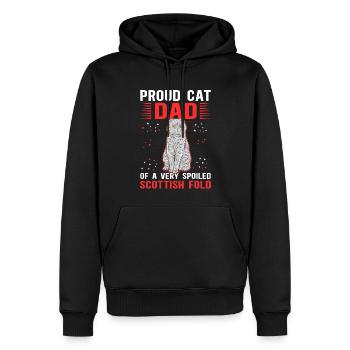Écossais Chat à oreilles pliantes Papa Chat Cadeau - Sweat à capuche Premium bio Homme - noir - Devant - Nico (187cm)