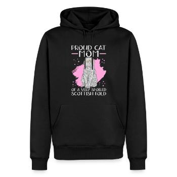 Écossais Chat à oreilles pliantes Maman Cat Maman Cadeau - Sweat à capuche Premium bio Homme - noir - Devant - Nico (187cm)