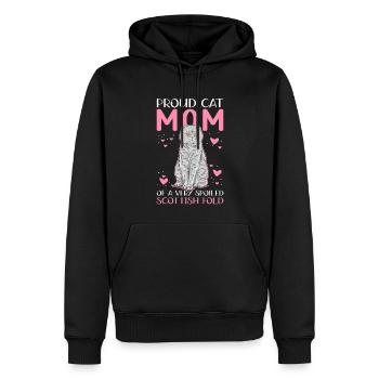 Écossais Chat à oreilles pliantes Maman Cat Cadeau - Sweat à capuche Premium bio Homme - noir - Devant - Nico (187cm)