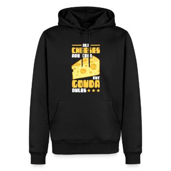 Gouda fromages fromages fromages cadeaux amateurs - Sweat à capuche Premium bio Homme - noir - Devant - Nico (187cm)